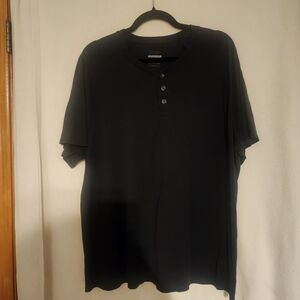 HANES MENS Short Sleeve Henley Shirts !
